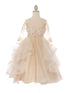Girls Multi Color Lace Rhinestone Brooch Satin Ribbon Flower Girl Dress 2-16 - SophiasStyle.com